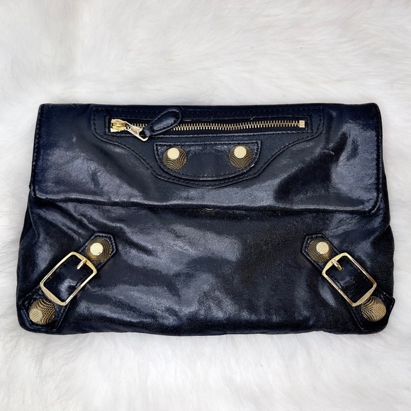 Balenciaga GGH Envelope Clutch in Black with Gold Hardware - Picture 6 of 8